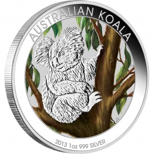 0-Australian-Koala-2013-Silver-Coloured-Coin-In-Card-Reverse