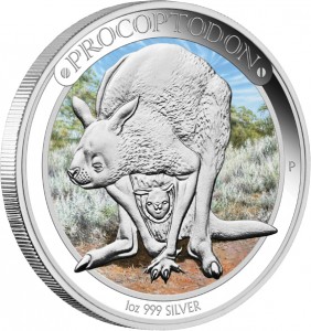 01-2013-AustralianMegafauna-Procoptodon-Silver-1oz-Proof-OnEdge-LowRes