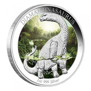 australian dinosaurs-diamantinasaurus-1-oz-silber-koloriert