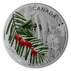 forests-of-canada-columbian-yew-tree-1-oz-silber-koloriert
