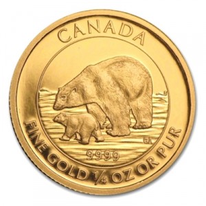 polar-bear-and-cub-quarter-oz-gold-2015