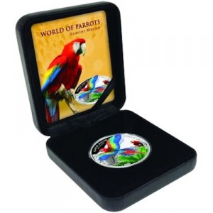 world-of-parrots-scarlet-macaw-20g-silber-koloriert-etui