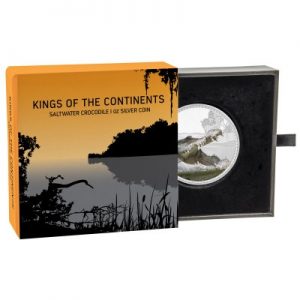 kings-of-the-continents-saltwater-crocodile-1-oz-silber-koloriert-etui