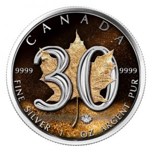 30-jahre-maple-leaf-1-oz-silber-koloriert