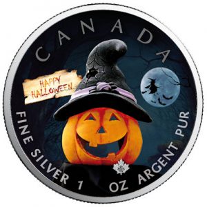 maple-leaf-halloween-2020-spooky-fun-1-oz-silber-koloriert