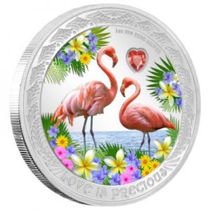 love-is-precious-flamingos-1-oz-silber-koloriert