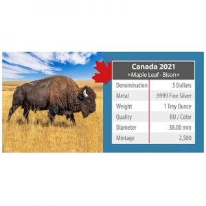 maple-leaf-wildlife-bison-unterwegs-1-oz-silber-koloriert-verpackung