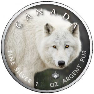 maple-leaf-wildlife-arctic-wolf-1-oz-silber-koloriert