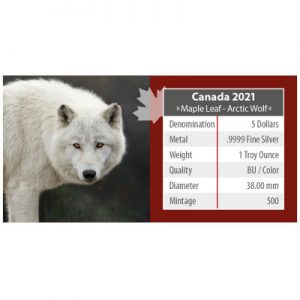 maple-leaf-wildlife-arctic-wolf-1-oz-silber-koloriert-karte