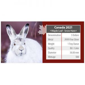 maple-leaf-wildlife-snow-hare-1-oz-silber-koloriert-verpackung