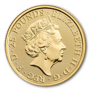 2023 Bullion Royal Tudor Beasts Yale Of Beaufort Gold 1-4oz Coin Obverse - RTYB23QZC