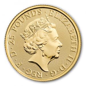 2023 Bullion Royal Tudor Beasts Yale Of Beaufort Gold 1-4oz Coin Obverse - RTYB23QZC