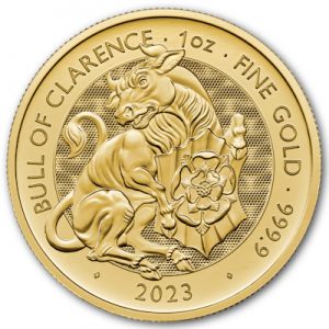 RTBC231GC 2023 Bullion Royal Tudor Beasts Bull Of Clarence Gold 1oz Coin reverse