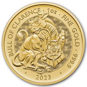 RTBC231GC 2023 Bullion Royal Tudor Beasts Bull Of Clarence Gold 1oz Coin reverse