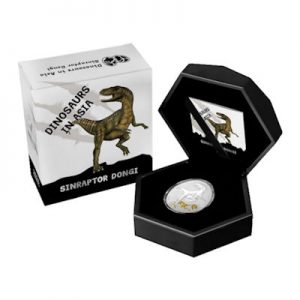 dinosaurier-sinraptor-1-oz-silber-etui